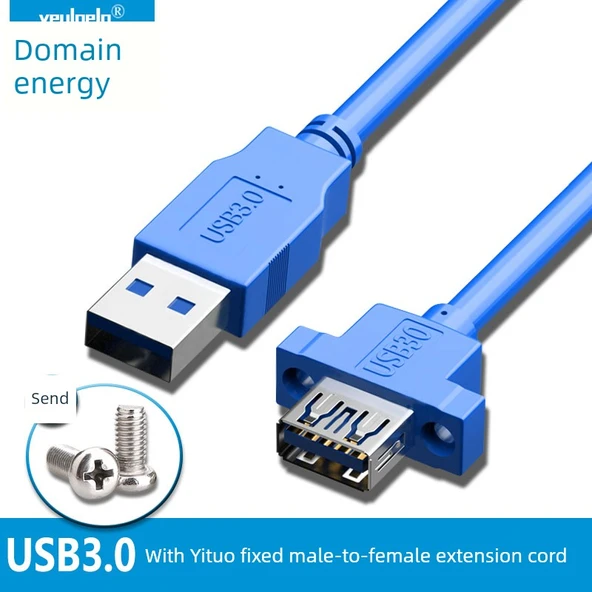 USB 3.0 Uzatma Kablosu - 1m - Kadın Kadın - 29mm Delik Aralığı - 2