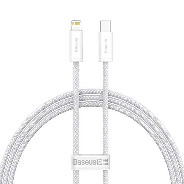 20W Hızlı Şarj iPhone Şarj Kablosu - 1m - Beyaz - Type-C'den Lightning'a PD Kablosu