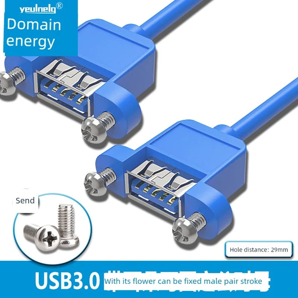 USB 3.0 Uzatma Kablosu - 1m - Kadın Kadın - 29mm Delik Aralığı