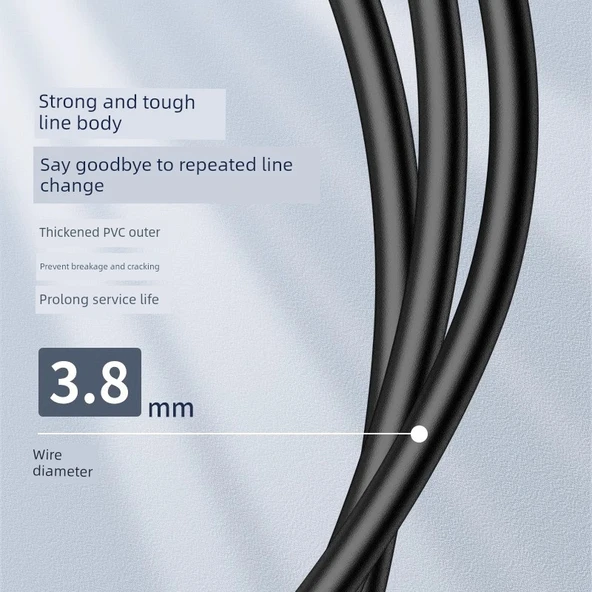 12V Dişi Konnektör Kablosu - Erkek Uç - DC5.5 * 2.1mm - 8 m Krem Beyaz - 6