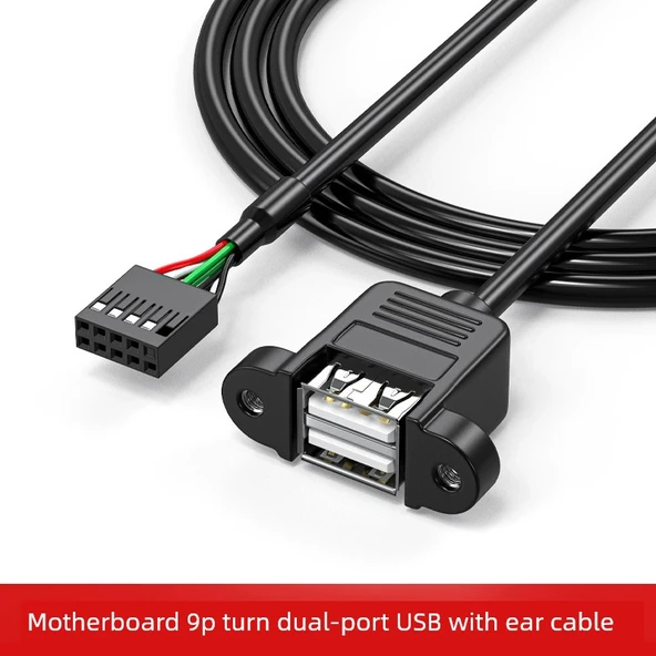 9 Pin Anakart USB Uzatma Kablosu - 0.25m - 9p DuPont Çift Dişi USB