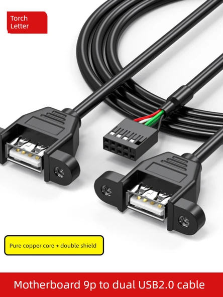 9 Pin Anakart USB Uzatma Kablosu - 0.25m - 9p DuPont USB AF + AF - 2