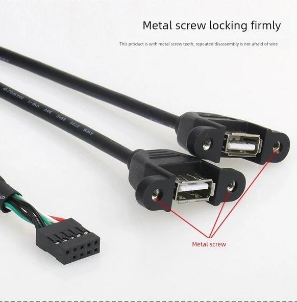 9 Pin Anakart USB Uzatma Kablosu - 0.5m - 9p DuPont USB AF + AF - 10