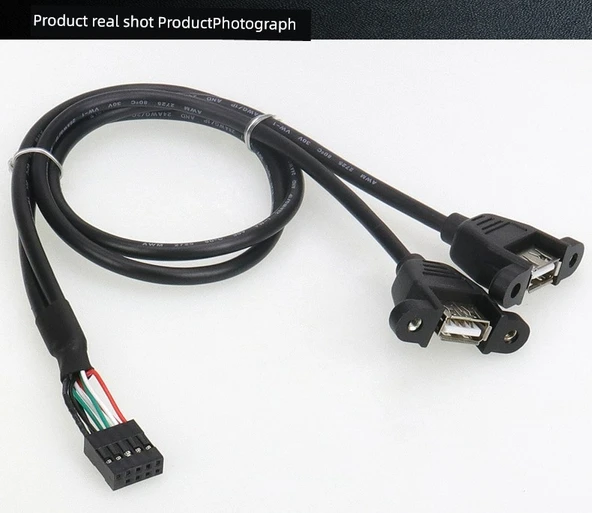 9 Pin Anakart USB Uzatma Kablosu - 0.5m - 9p DuPont USB AF + AF - 12