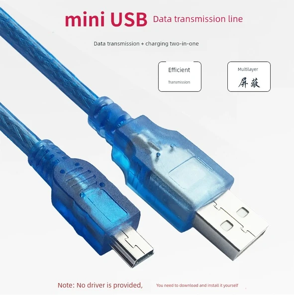Mini USB Veri ve Şarj Kablosu - 1m - Siyah - 7