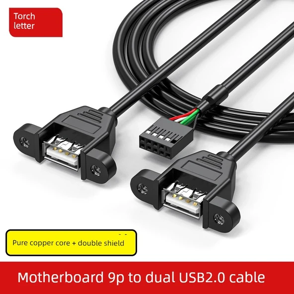 9 Pin Anakart USB Uzatma Kablosu - 0.25m - 9p DuPont USB AF + AF