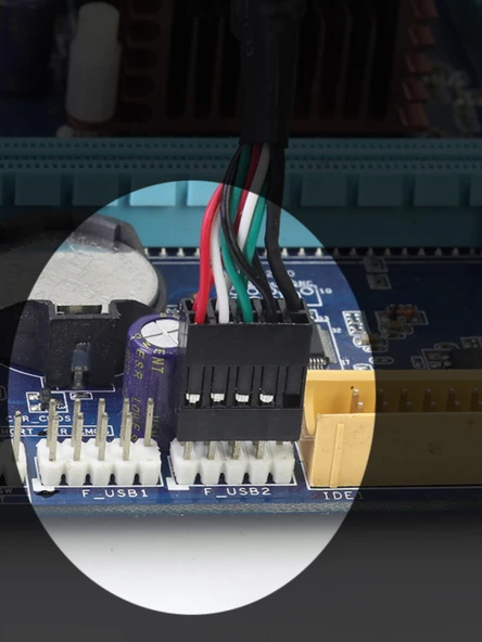 9 Pin Anakart USB Uzatma Kablosu - 0.25m - 9p DuPont Çift Dişi USB - 5