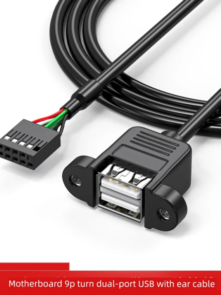 9 Pin Anakart USB Uzatma Kablosu - 0.5m - 9p DuPont USB AF + AF - 6