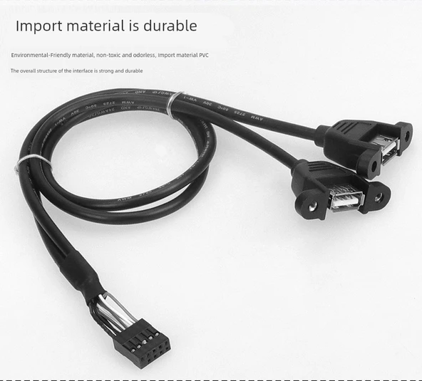 9 Pin Anakart USB Uzatma Kablosu - 0.25m - 9p DuPont Çift Dişi USB - 9