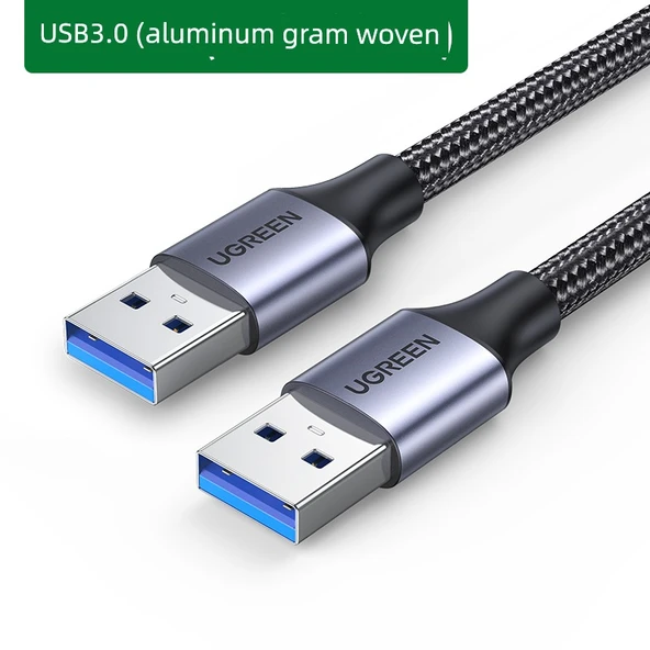 USB 3.0 Erkek Erkek Veri Kablosu - 1m - Siyah Örgü