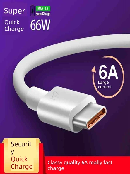 Type-C 6A Hızlı Şarj Veri Kablosu - 1m - Veri Hattı Type-C-1 - 2
