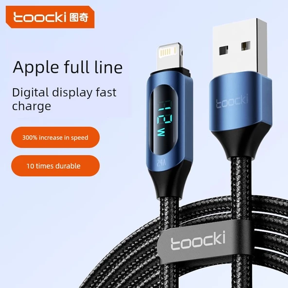 Hızlı Şarj Veri Kablosu - 1m - Beyaz - iPhone 15/16 İçin Çift C Dijital Ekran - 2