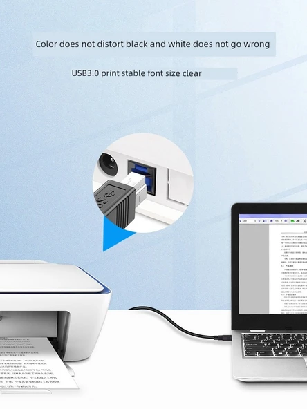USB 3.0 Type-C Kare Port Yazıcı Kablosu - 3m Type-C 3.0 - 3