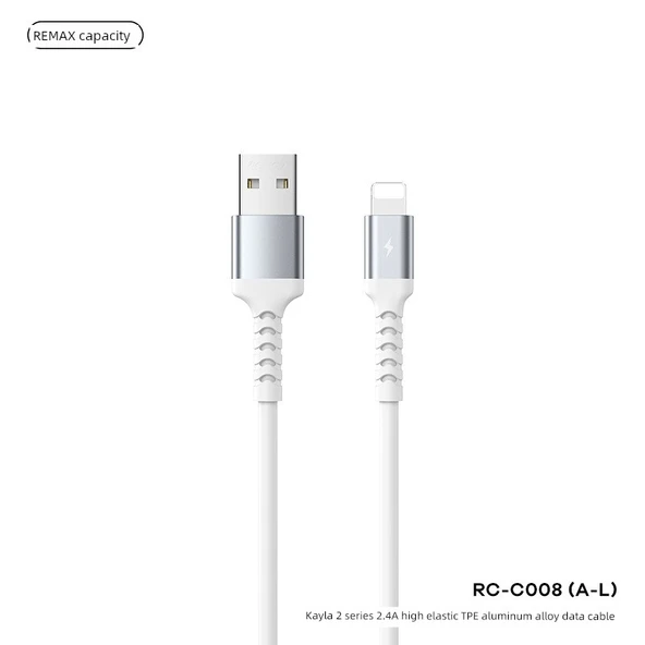 Veri Kablosu - Apple Ucu - Beyaz - 2.4A - 1M - 12