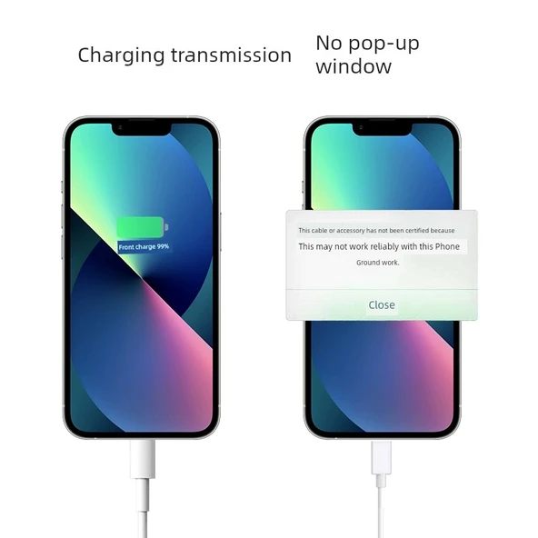 Lightning Veri Şarj Kablosu - 1.0M - 2.1A USB Şarj Başlığı - Apple 6/7/8 - 2