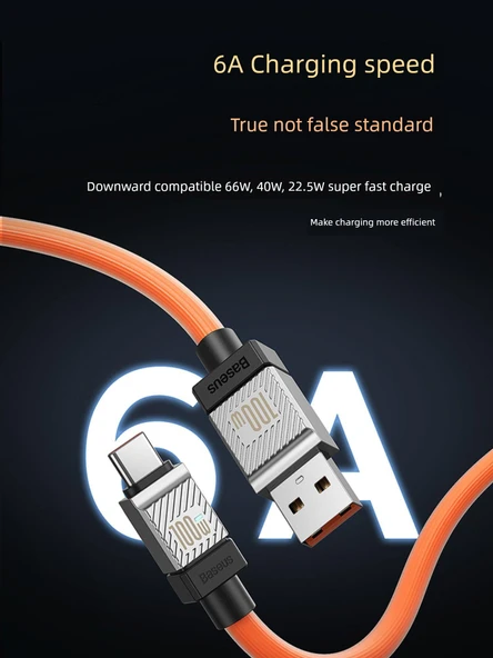 Siyah 2m USB-C ile Type-C 100W Hızlı Şarj Veri Kablosu - 12