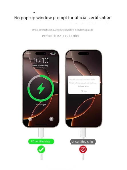 iPhone 15/16 45W Çift Type-C Örgü Hızlı Şarj Kablosu - 2.0 Metre - 10