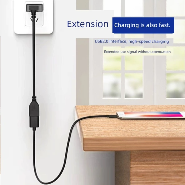 USB 2.0 Erkek Dişi Uzatma Kablosu - 1m Aşağı Eğilim - 3