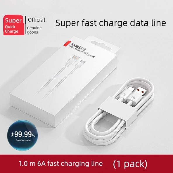 6A Süper Hızlı Şarj Kablosu - 1.0 m
