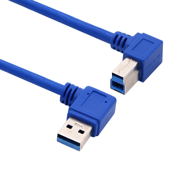 USB 3.0 Yazıcı Veri Kablosu - 0.25m - A Erkek Sol Dönüş B Erkek Sol Dönüş - 3