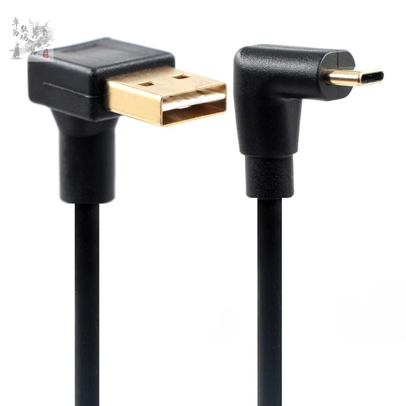 USB 3.0 Sol Kıvrım Type-C Düz Kablo 1M - 8