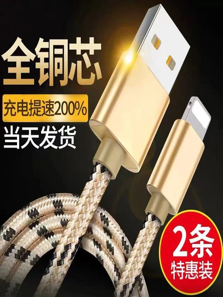 USB Veri Kablosu - 2m Toprak Altın - Şarj Başlığı ile