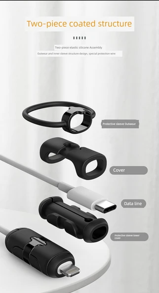USB Kablo Koruyucu - Android Nötr Pembe - 6