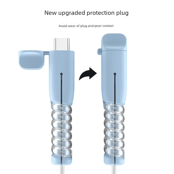 USB Kablo Koruyucu Kılıf - Çift Tip-C Siyah - 13. Nesil - 3