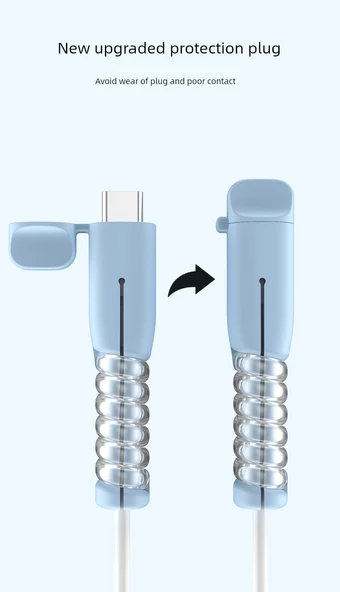 USB Kablo Koruyucu Kılıf - Çift Tip-C Siyah - 13. Nesil - 8