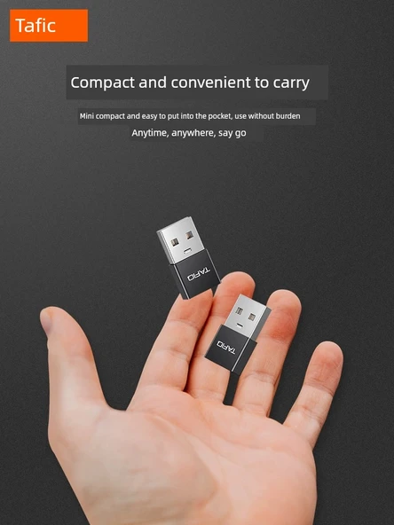Type-C to USB Adaptör - Diğer Uzunluk - Gümüş - 1 Paket - 6