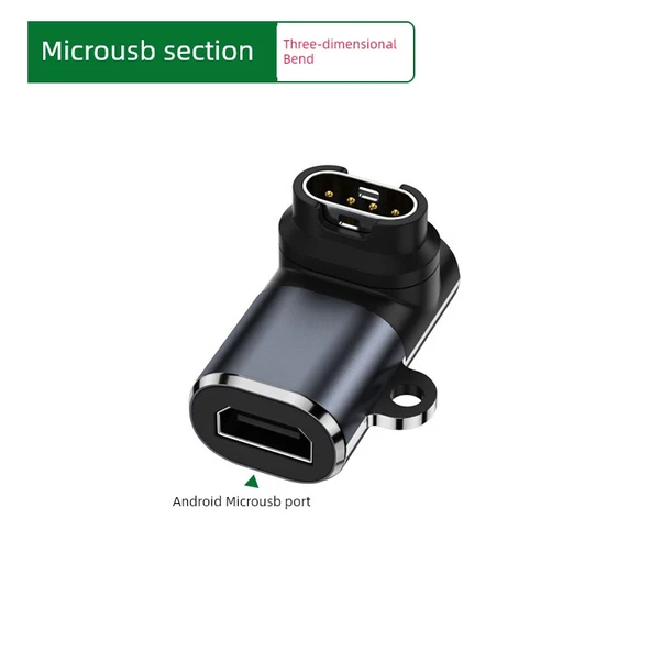 Akıllı Saat Şarj Adaptörü - Üç Boyutlu Kavisli - Eski Android Micro USB Dişi