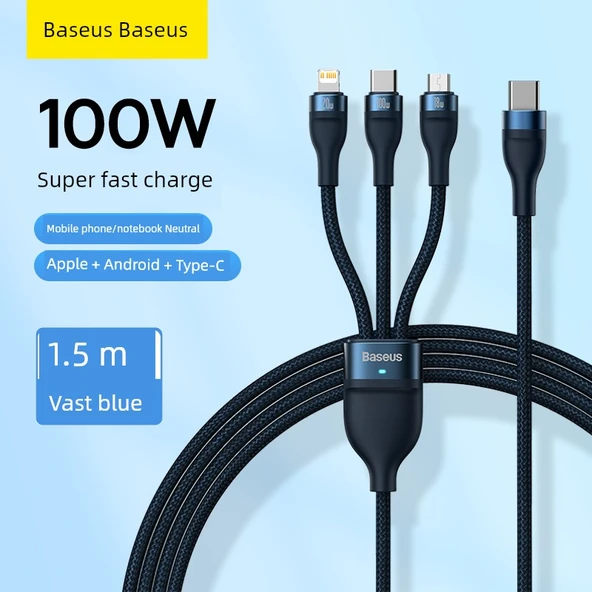USB Type-C Apple 2-in-1 Hızlı Şarj Veri Kablosu - 1.5m Mavi