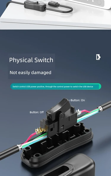 USB Uzatma Kablosu - 0.3m - Aşağı (Veri + Güç) - 9