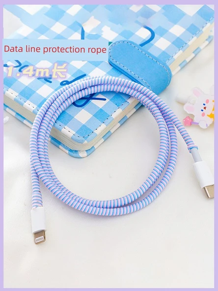 1.4M USB Kablo Koruyucu Kılıf - İnce Parlak Gümüş - 4