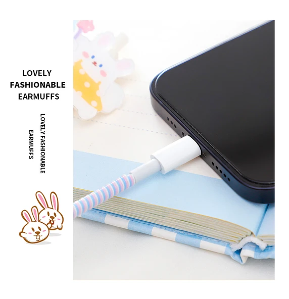 1.4M USB Kablo Koruyucu Kılıf - Saf Beyaz - 12