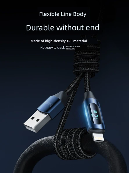 100W Hızlı Şarj Kablosu - Apple 15/16 ve Android - Kahverengi - 1m - 3