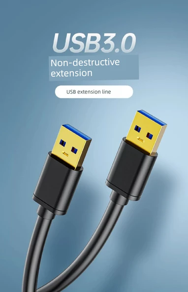 USB Erkek Erkek Kablo - 1m Örgü - 6