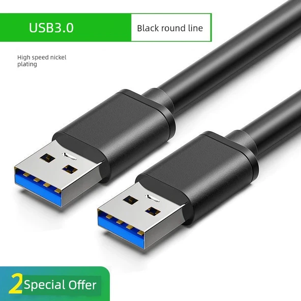 USB Erkek Erkek Kablo - 2m Yüksek Hızlı Nikel Kaplama 2 Paket