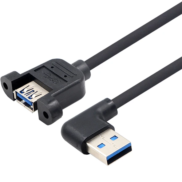 USB 3.0 Erkek Dişi Sağ Kıvrım Uzatma Adaptörü - 0.3m - 4