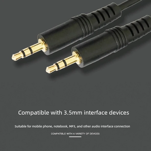 3.5mm Erkek-Erkek Araç Aux Ses Kablosu - Altın Kaplama - 20 m - 4