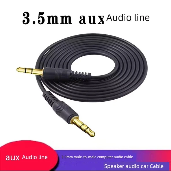 3.5mm Erkek-Erkek Araç Aux Ses Kablosu - Altın Kaplama - 5 m - 2