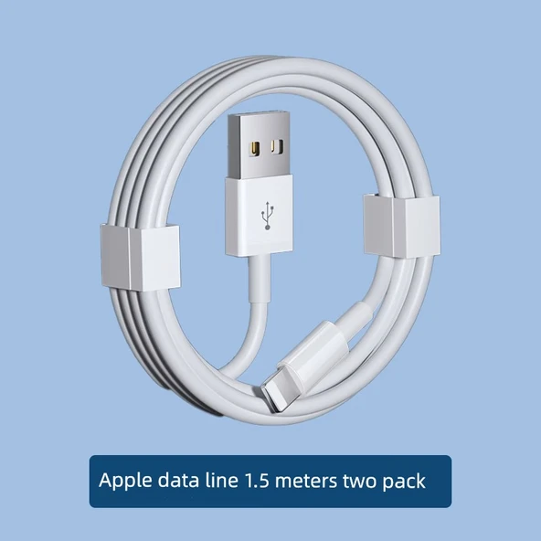 Hızlı Şarj Aleti ve Veri Kablosu - Apple Veri Kablosu 1.5m İki Paket
