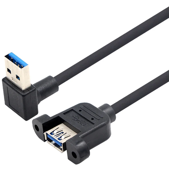 USB 3.0 Erkek Dişi Sağ Kıvrım Uzatma Adaptörü - 0.3m - 5