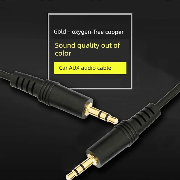 3.5mm Erkek-Erkek Araç Aux Ses Kablosu - Altın Kaplama - 3 m - 5