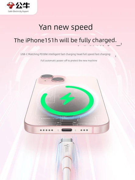 Hızlı Şarj Veri Kablosu - 1m Uzak Dağ Mavisi - iPhone 15 - 3
