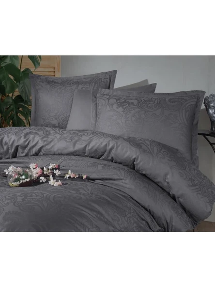 Clasy %100 Pamuk Saten Jakarlı Çift Kişilik Nevresim Takımı - 7