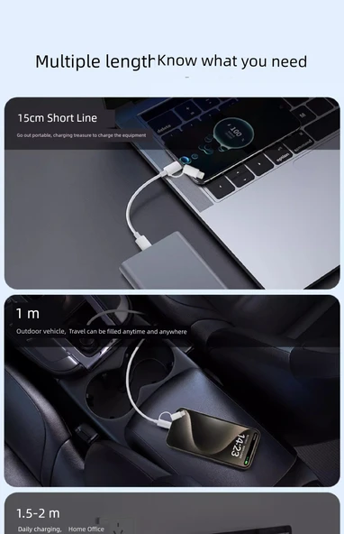 Hızlı Şarj Veri Kablosu - 2m - iPhone 8-15 - İki Al Bir Bedava - Resim 6