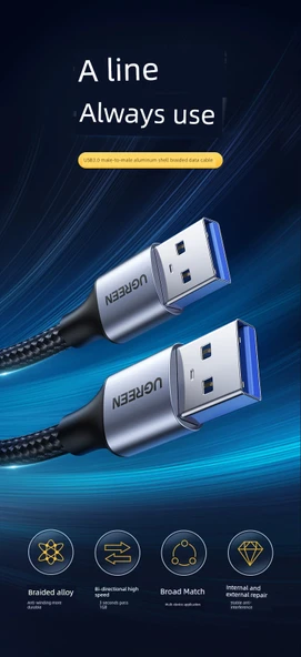 USB 3.0 Kamera Veri Kablosu - 1m Kasa Bükülme Direnci - 7