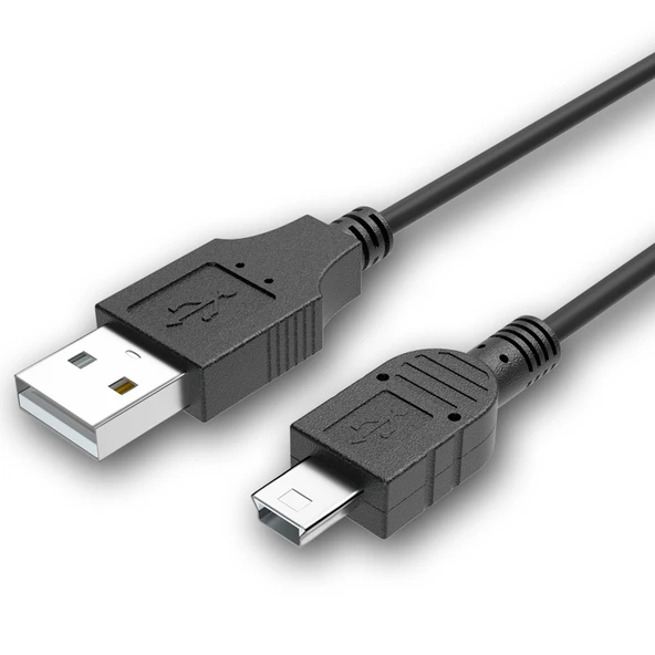 Mini USB Veri Kablosu - 0.25m - Siyah - 5
