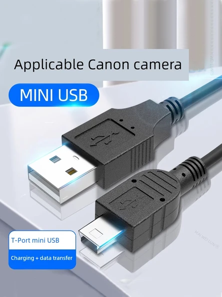 Mini USB Veri Kablosu - 0.25m - Siyah - 2